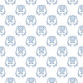 Sociology vector Face with Cog Wheel concept line seamless pattern