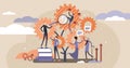 Sociology vector illustration. Flat tiny scienece ethnical persons concept.