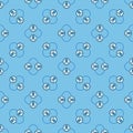 Sociology vector Social Interaction blue seamless pattern