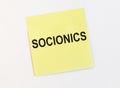 Socionics word, inscription. Psychology and type of personality concept
