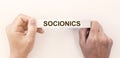 Socionics word, inscription. Psychology and type of personality concept