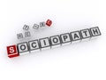 sociopath word block on white Royalty Free Stock Photo