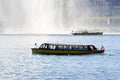 Switzerland Geneva company of traditional boats runs boats a lake navigation Royalty Free Stock Photo