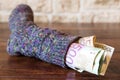 Sock full of money