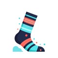 Sock icon. Cute warm sock isolated on white background