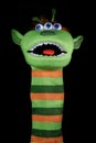 Sock Puppet Isolated on Black Royalty Free Stock Photo