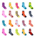 Sock set icons. Socks collection, flat design. Vector illustration