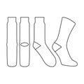 Sock vector illustration flat outline template Royalty Free Stock Photo