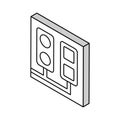 socket and antenna output installation isometric icon vector illustration Royalty Free Stock Photo