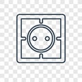 Socket concept vector linear icon on transparent backgr Royalty Free Stock Photo