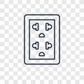 Socket concept vector linear icon on transparent backgr Royalty Free Stock Photo