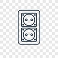 Socket concept vector linear icon on transparent backgr Royalty Free Stock Photo