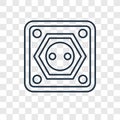 Socket concept vector linear icon on transparent backgr Royalty Free Stock Photo