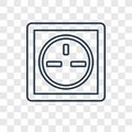 Socket concept vector linear icon on transparent backgr Royalty Free Stock Photo