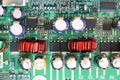 Socket electronics components on PC computer mainboard.