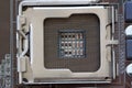 Socket electronics components on PC computer mainboard.