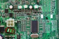 Socket electronics components on PC computer mainboard.