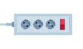 Socket Extension cord. Electric Power outlet plug. Power strip. Vector illustration Royalty Free Stock Photo