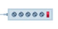 Socket Extension cord. Electric Power outlet plug. Power strip. Vector illustration Royalty Free Stock Photo