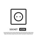 Socket icon. European electic connector. Energy european home socket isolated