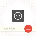 Socket Icon in trendy flat style on simple background. Rosette symbol for your web design, logo, UI. Royalty Free Stock Photo