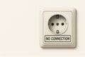 A socket labeled No Connection. Space for text. Royalty Free Stock Photo
