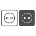 Socket line and glyph icon. Electrical vector illustration isolated on white. Power outline style design, designed for Royalty Free Stock Photo