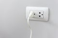 socket plug with electric plug line Royalty Free Stock Photo