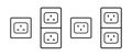 Socket plug icon vector set. Electrical socket types A and G symbol Royalty Free Stock Photo
