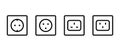 Socket plug icon vector set. Electrical socket types symbol