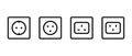 Socket plug icon vector set. Electrical socket types symbol Royalty Free Stock Photo