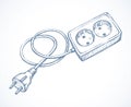 Socket and plug. Vector drawing