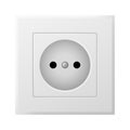 Socket power wall mounted outlet 3d realistic for european type. Electrical adapter plastic element