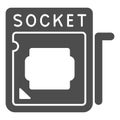 Socket with processor solid icon, pcrepair concept, socket with processor vector sign on white background, socket