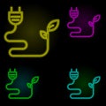 socket, sprout icon neon color set icon. Simple thin line, outline vector of business icons for ui and ux, website or mobile