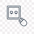 Socket vector icon isolated on transparent background, linear So Royalty Free Stock Photo