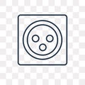 Socket vector icon isolated on transparent background, linear So Royalty Free Stock Photo