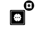 Socket - white vector icon