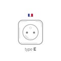 Sockets icon. Type E. AC power sockets realistic illustration. Different type power socket set, vector isolated icon