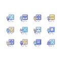 Sockets RGB color icons set Royalty Free Stock Photo