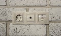 Sockets in the wall Royalty Free Stock Photo