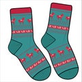 TRENDY WINTER PAIR OF SOCKS WITH SNOWFLAKES , LLAMA ANIMAL PRINT