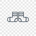 Socks concept vector linear icon isolated on transparent background, Socks concept transparency logo in outline style