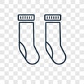 Socks concept vector linear icon isolated on transparent background, Socks concept transparency logo in outline style