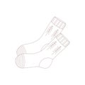 Socks. Drawn elements for camping and hiking. Wilderness survival, travel, hiking, outdoor recreation, tourism. Flat vector