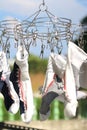 Socks Drying Sunny Day Abstract Royalty Free Stock Photo