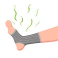 Socks emit foul odor vector illustration