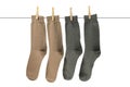 Socks Hanging on Clothesline Royalty Free Stock Photo
