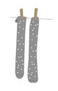 A socks hanging on a clothesline. Laundry flat illustration. Clean and fresh clothes and underwear.