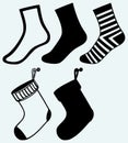 Socks and hristmas stocking Royalty Free Stock Photo